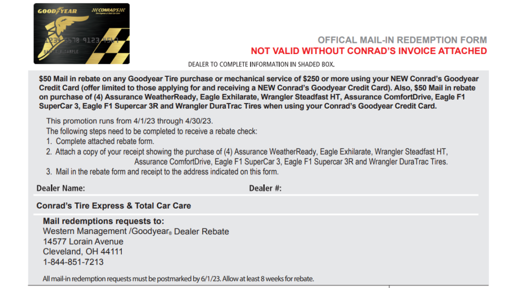 Goodyear Rebate Debit Card Balance