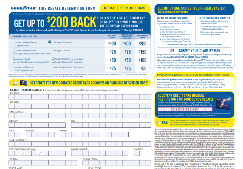 Goodyear Wrangler Rebate