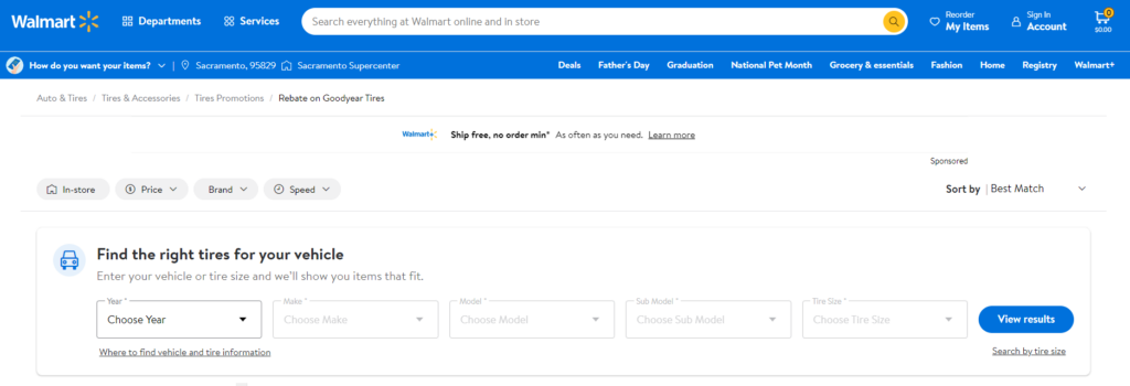 Walmart Goodyear Rebate