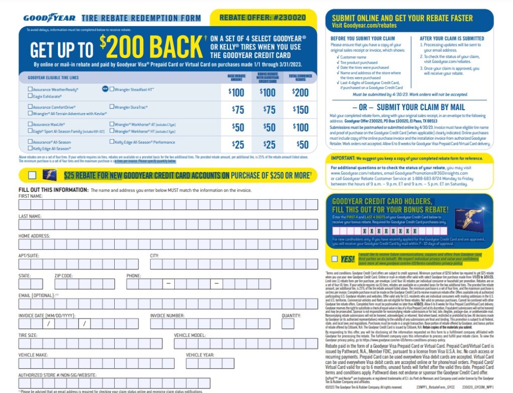 Goodyear Rebates Walmart