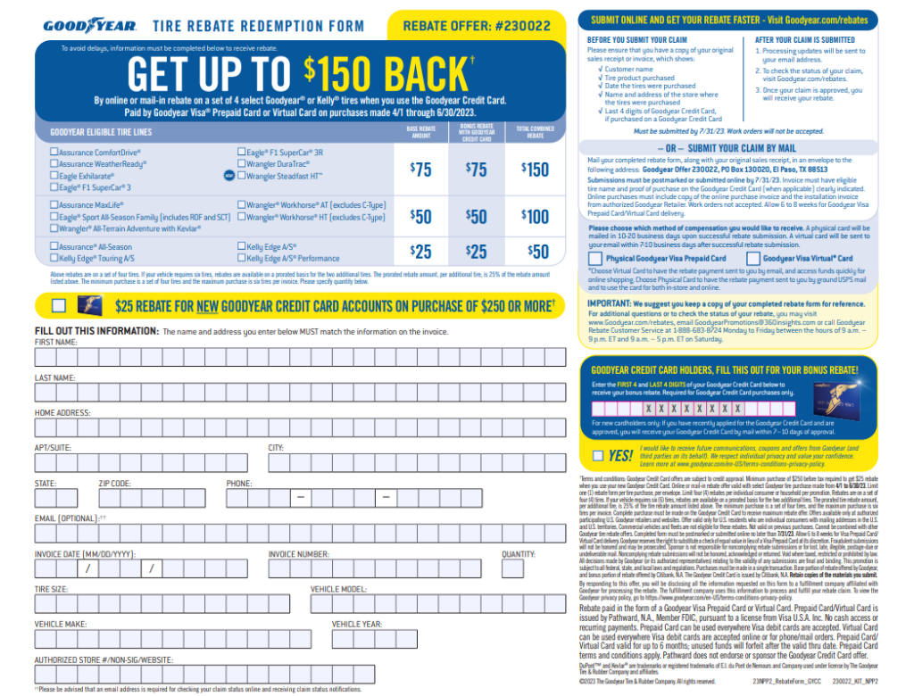 Current Goodyear Rebates
