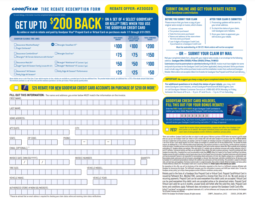 Goodyear 40 80 Summer Rebate