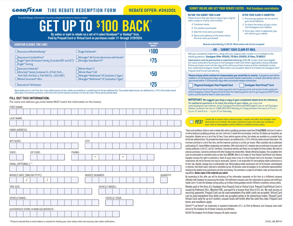 Goodyear 40 80 Summer Rebate